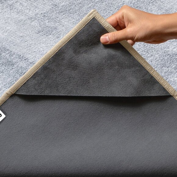 Tumble Washable Cushioned Rug Petra Silver 8x10 ft - Picture 4 of 6